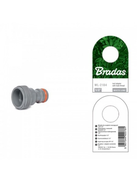 Адаптер-вкрутка с наружной резьбой 1/2" WHITE LINE (25 шт.) WL-2184 (Bradas)
