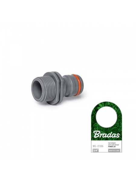Адаптер WHITE LINE с наружной резьбой 3/4" POWER JET (10 шт.) WL-2186 (Bradas)