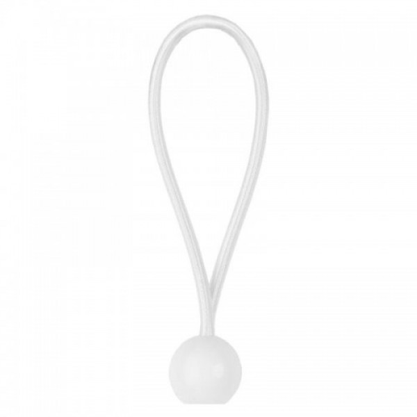 Эластичный резиновый шнур с шариком 20см BUNGEE CORD BALL серый белый (25 шт.) (Bradas)