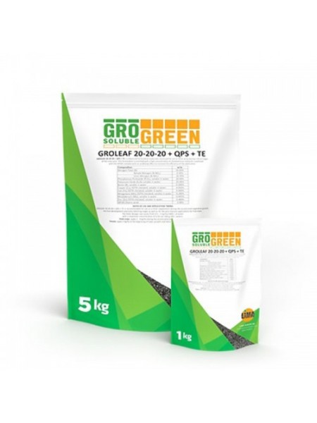 Гролиф (Groleaf) 20-20-20+TE+QPS45 водорастворимое удобрение (GroGreen)