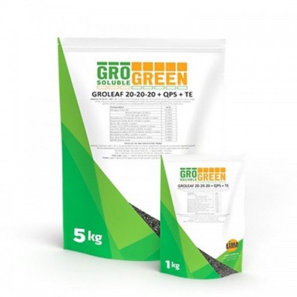 Гролиф (Groleaf) 20-20-20+TE+QPS45 водорастворимое удобрение (GroGreen)