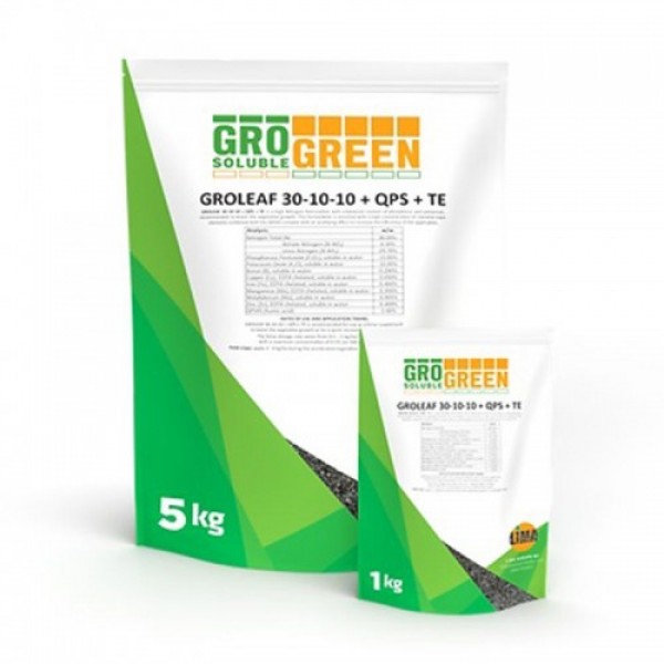 Гролиф (Groleaf) 30-10-10+TE+QPS45 водорастворимое удобрение (GroGreen)