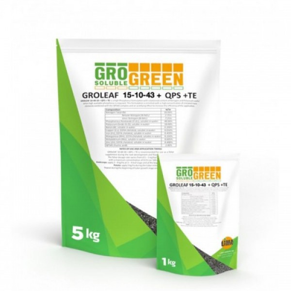 Гролиф (Groleaf) 5-10-43+TE+QPS45 водорастворимое удобрение (GroGreen)
