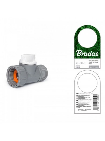 Кран запорный РВ-РН 3/4" WHITE LINE (25 шт.) WL-2232 (Bradas)