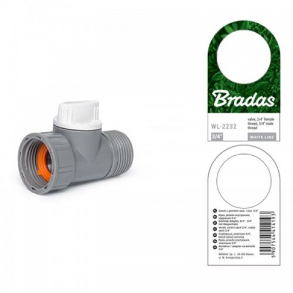 Кран запорный РВ-РН 3/4" WHITE LINE (25 шт.) WL-2232 (Bradas)