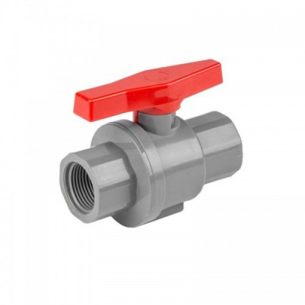 Шаровой кран для труб ПВХ PN10 - одинарный штуцер 1", DSRA10V1SF1F1 (Bradas)