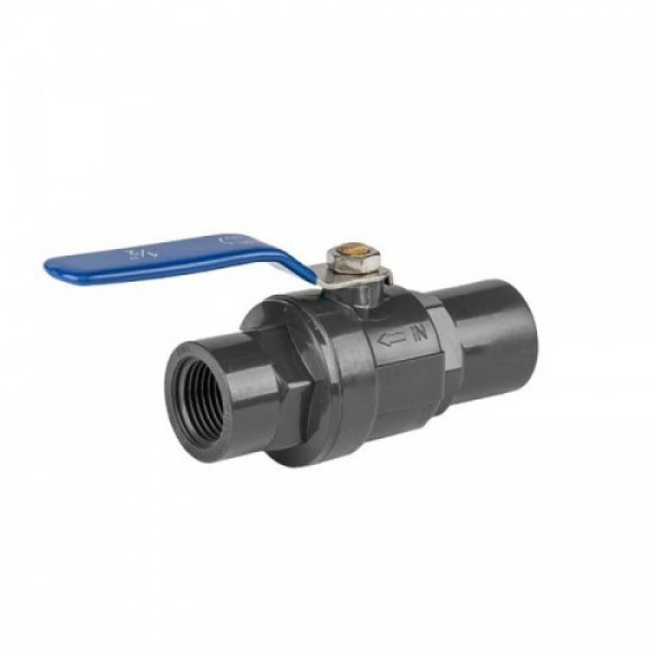 Шаровой кран PVC PN10 1/2" ручка SS - смеситель (2 шт.) DSRA10V1SF12F12SS (Bradas)
