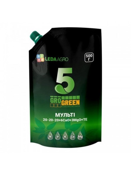 Мульти 5 Гель (20-20-20+6Ca+3MqO+TE) удобрение (GroGreen)