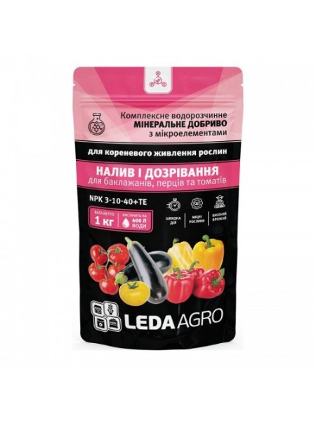 Налив и созревание (пасленовые) NPK 3-10-40+ТЕ водорастворимое удобрение (GroGreen)