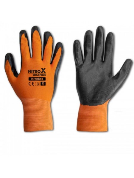 Перчатки защитные Nitrox Orange нитрил (Bradas)