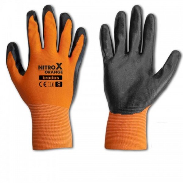 Перчатки защитные Nitrox Orange нитрил (Bradas)
