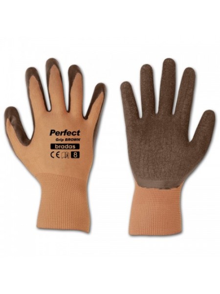 Перчатки защитные Perfect Grip Brown латекс (Bradas)