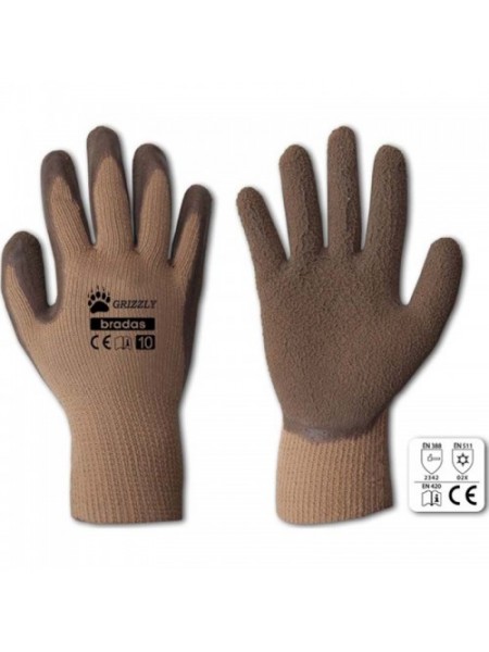 Перчатки защитные Grizzly латекс (Bradas)