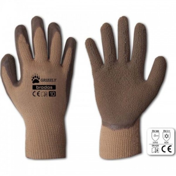 Перчатки защитные Grizzly латекс (Bradas)