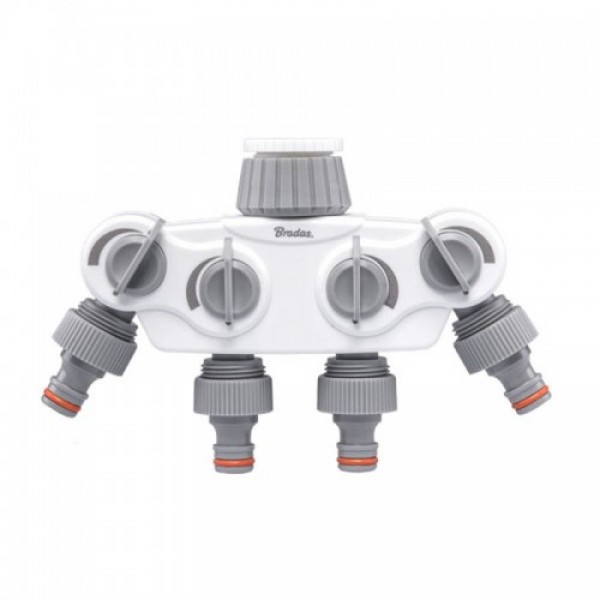 Распределитель с 4 кранами WHITE LINE - SOLID, WL-3034K (Bradas)