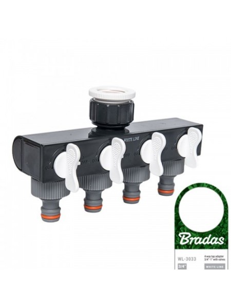 Распределитель с 4 кранами РО 3/4" WHITE LINE, WL-3033 (Bradas)