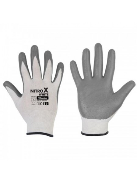 Перчатки защитные Nitrox White нитрил (Bradas)