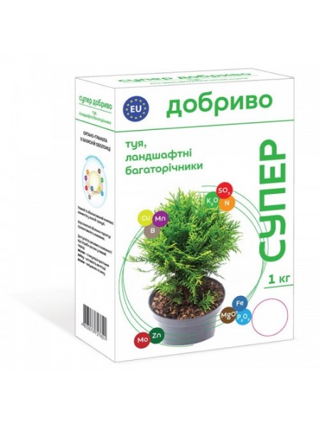 Супер для туи и других ландшафтных многолетников органоминеральное удобрение (Семейный Сад)