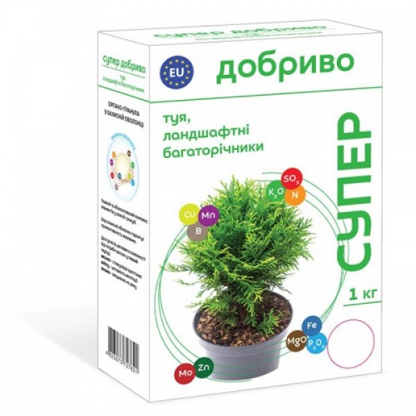Супер для туи и других ландшафтных многолетников органоминеральное удобрение (Семейный Сад)