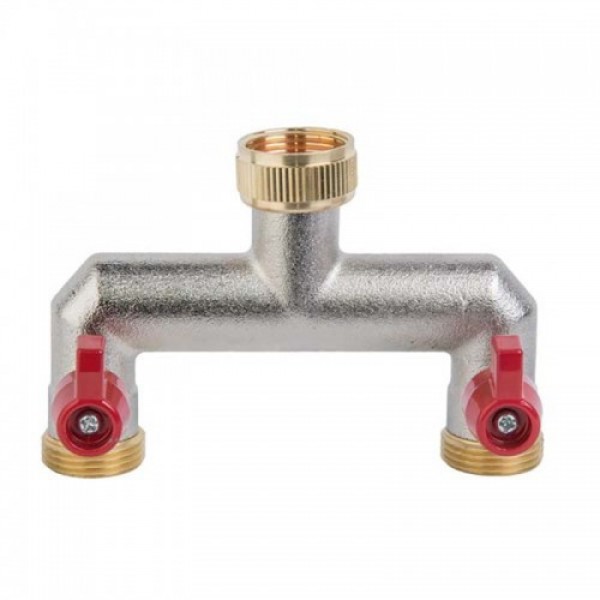 Тройник 3/4" с двумя шаровыми кранами 3/4" BRASS, BR-3034 (Bradas)