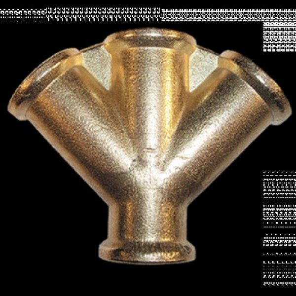 Тройник 4 x РО 3/8" из латуни, SP029 (Bradas)