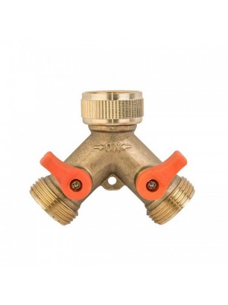 Тройник V 3/4" с двумя шаровыми кранами 3/4" BRASS, BR-2234 (Bradas)