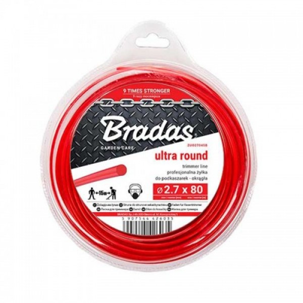 Леска для скашивания ULTRA круглая 2.7x80м, блистер (Bradas)