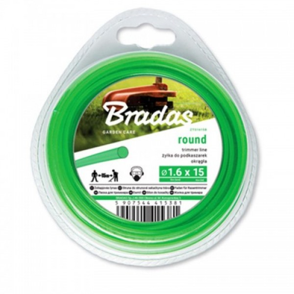Жилка (леска) для триммера TRIMMER круглое сечение 15м (Bradas)